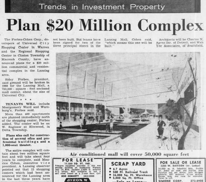 Universal Mall - 25 Jan 1967 Free Press Article